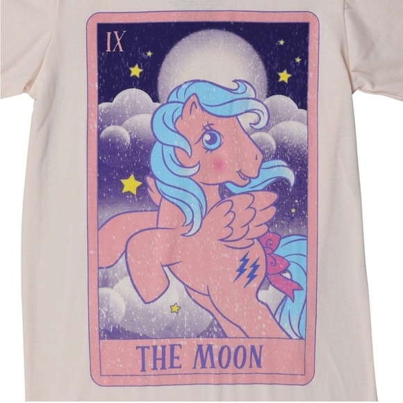My Little Pony The Moon Tarot Card Graphic Tee Pink Short Sleeve Unisex Medium - Picture 2 of 9
